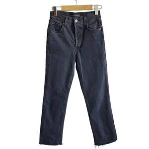 Aritzia Denim Forum Black Wash The Arlo High-rise Straight 28L Size 23